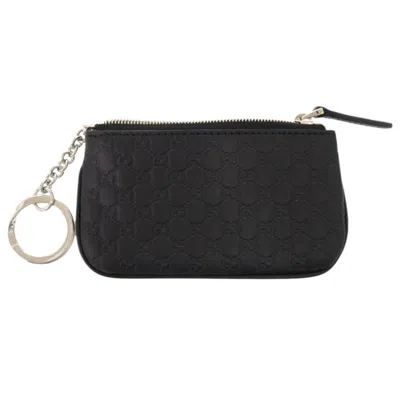 Pre-owned Gucci Black Leather Coin Purse/coin Case ()
