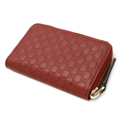 Pre-owned Gucci Red Color Leather Coin Purse/coin Case ()