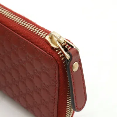 Pre-owned Gucci Red Color Leather Coin Purse/coin Case ()