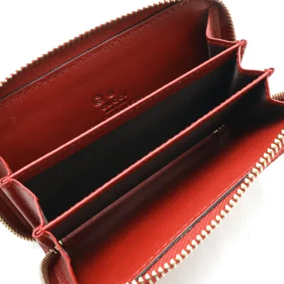 Pre-owned Gucci Red Color Leather Coin Purse/coin Case ()