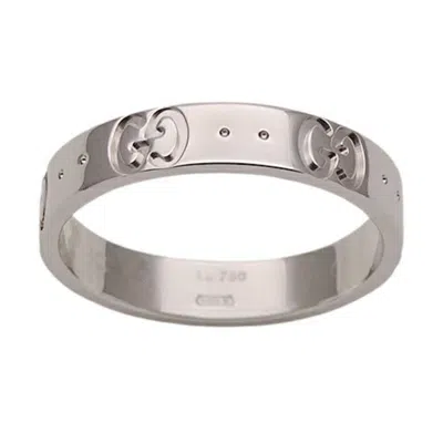 Pre-owned Gucci White Gold White Gold (18k) Band Ring ()