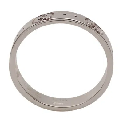 Pre-owned Gucci White Gold White Gold (18k) Band Ring ()