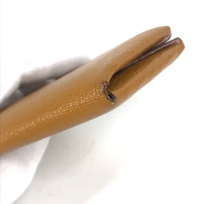 Pre-owned Hermes Beige Pink Chevre Leather Coin Purse/coin Case ()