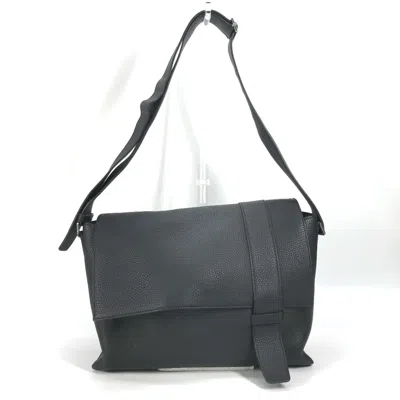 Pre-owned Hermes Black Taurillon Clemence Leather Messenger Bag Shoulder Bag ()