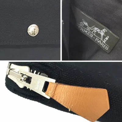 Pre-owned Hermes Black Canvas Long Wallet (bi-fold) ()