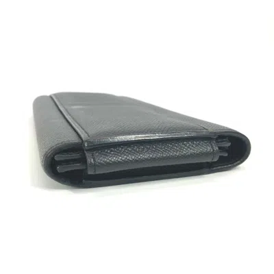 Pre-owned Hermes Black Epsom Leather Long Wallet (bi-fold) ()