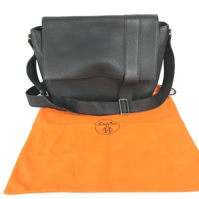 Pre-owned Hermes Black Taurillon Clemence Leather Messenger Bag Shoulder Bag ()