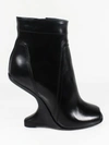 RICK OWENS Black Cantilevered Wedged Booties,RP16F2840LAL/09