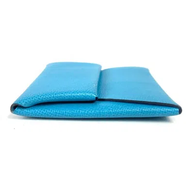 Pre-owned Hermes Blue Leather Coin Purse/coin Case ()