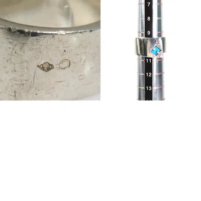 Pre-owned Hermes Blue Silver Plastic Silver 925 Band Ring ()