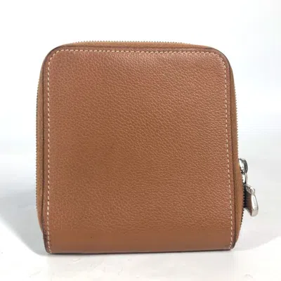 Pre-owned Hermes Brown Evercalf Leather Wallet (bi-fold) ()