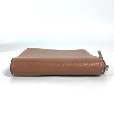 Pre-owned Hermes Brown Evercalf Leather Wallet (bi-fold) ()