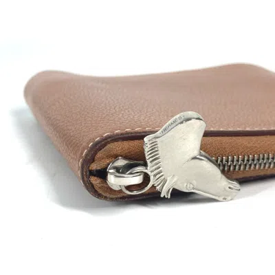 Pre-owned Hermes Brown Evercalf Leather Wallet (bi-fold) ()