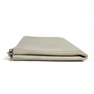 Pre-owned Hermes Gray Leather Coin Purse/coin Case ()