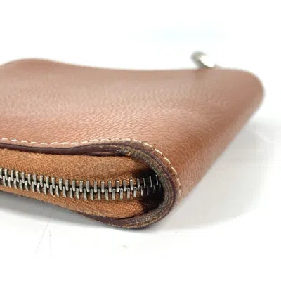 Pre-owned Hermes Brown Evercalf Leather Wallet (bi-fold) ()