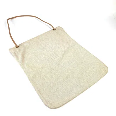 Pre-owned Hermes Natural White Cotton Shoulder Bag ()