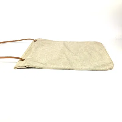 Pre-owned Hermes Natural White Cotton Shoulder Bag ()
