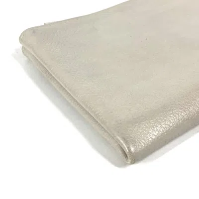 Pre-owned Hermes Gray Leather Coin Purse/coin Case ()
