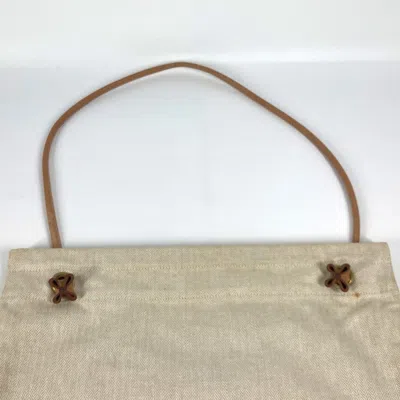 Pre-owned Hermes Natural White Cotton Shoulder Bag ()