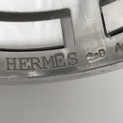 Pre-owned Hermes Orange Silver Silver 925 Band Ring ()