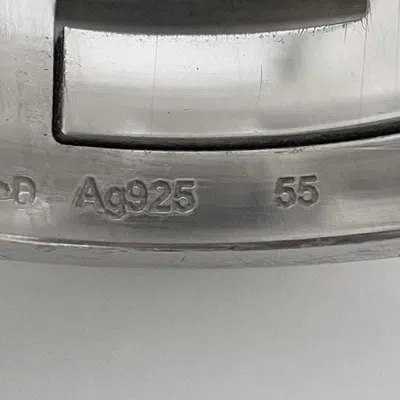 Pre-owned Hermes Orange Silver Silver 925 Band Ring ()