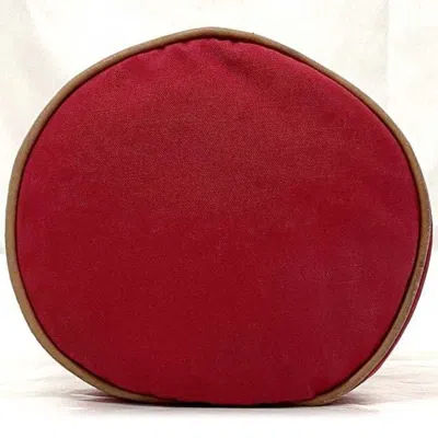 Pre-owned Hermes Red Color Cotton Canvas Leather Backpack ()