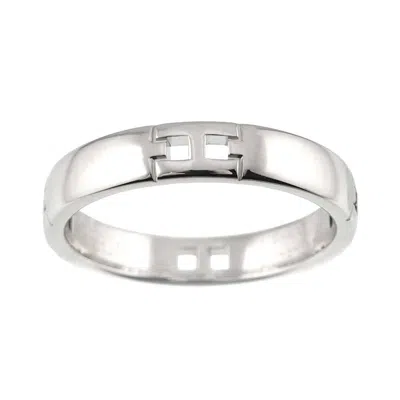 Pre-owned Hermes White Gold White Gold (18k) Band Ring ()