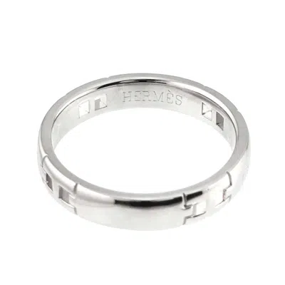 Pre-owned Hermes White Gold White Gold (18k) Band Ring ()