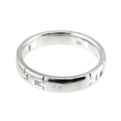 Pre-owned Hermes White Gold White Gold (18k) Band Ring ()