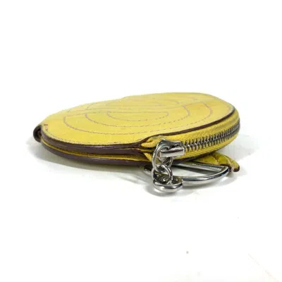 Pre-owned Hermes Yellow Chevre Leather Coin Purse/coin Case ()