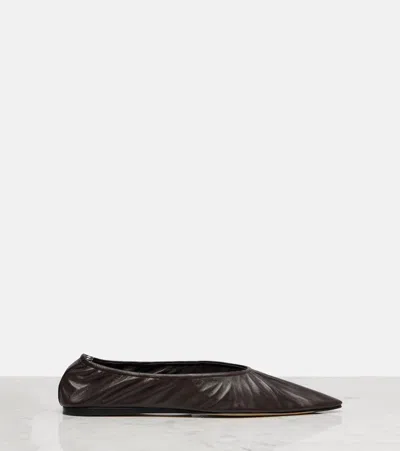 The Row Liisa Leather Ballet Flats
