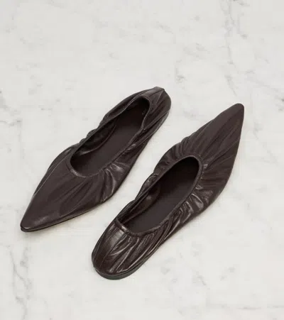 The Row Liisa Leather Ballet Flats