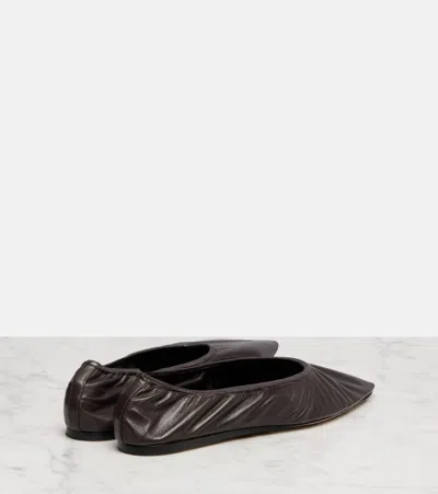 The Row Liisa Leather Ballet Flats