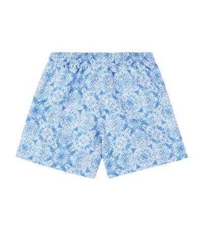 Brunello Cucinelli Paisley Printed Swim Trunks In Blue