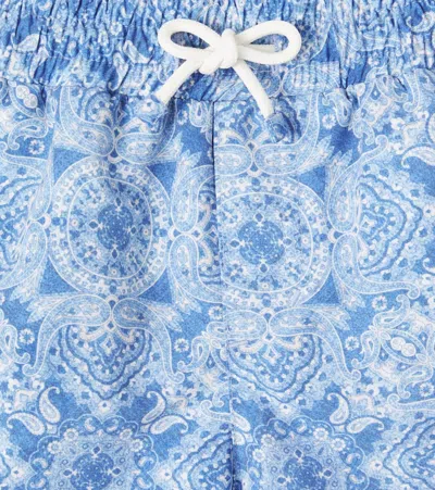 Brunello Cucinelli Paisley Printed Swim Trunks In Blue