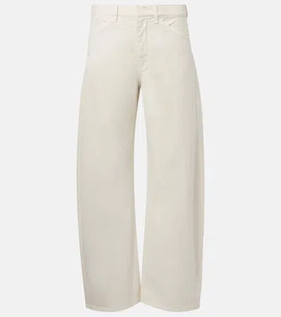 Nili Lotan Shon Cotton-blend Twill Barrel-leg Pants In White