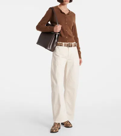 Nili Lotan Shon Cotton-blend Twill Barrel-leg Pants In White