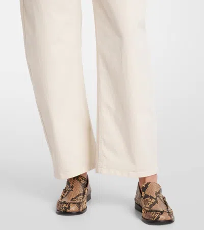 Nili Lotan Shon Cotton-blend Twill Barrel-leg Pants In White