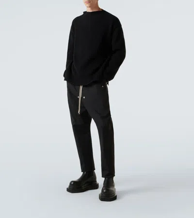 Rick Owens Men Fisherman Round Neck Virgin Wool Sweater