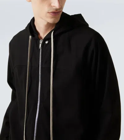 Rick Owens Zip-up Cotton Jersey Hoodie In Brown