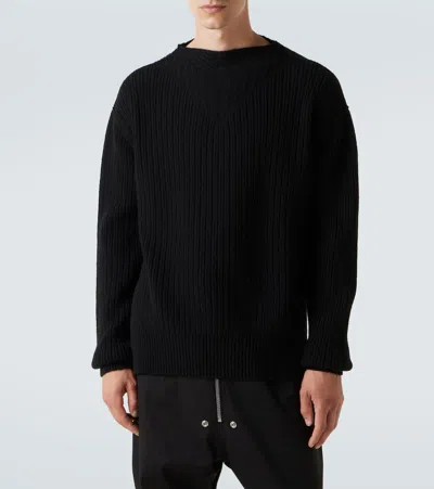 Rick Owens Men Fisherman Round Neck Virgin Wool Sweater