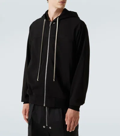Rick Owens Zip-up Cotton Jersey Hoodie In Brown