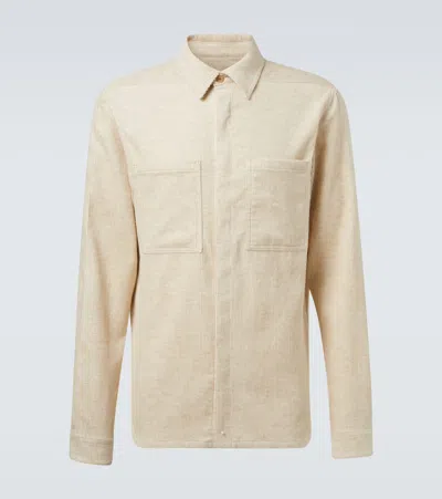 Rick Owens Cotton And Linen-blend Corduroy Shirt In White