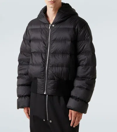 Rick Owens Hooded Down Jacket In Brown