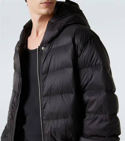 Rick Owens Hooded Down Jacket In Brown