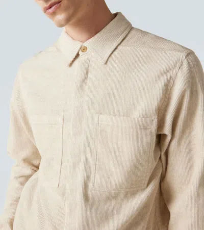 Rick Owens Cotton And Linen-blend Corduroy Shirt In White