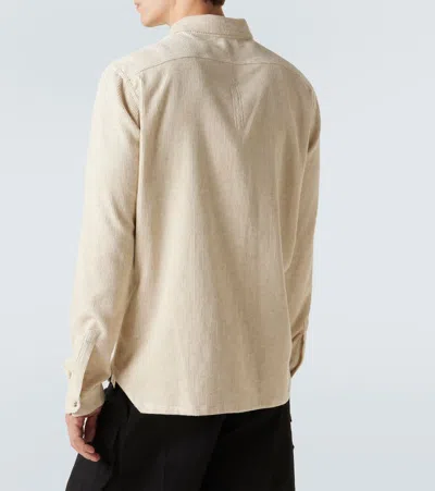 Rick Owens Cotton And Linen-blend Corduroy Shirt In White