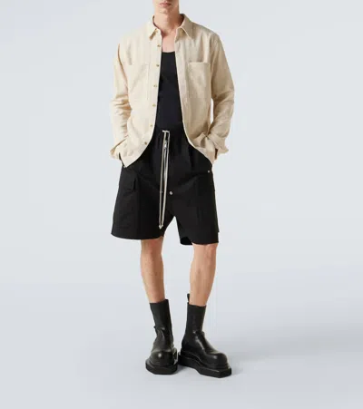 Rick Owens Cotton And Linen-blend Corduroy Shirt In White