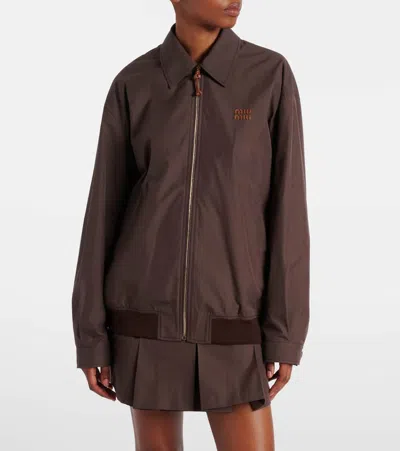 Miu Miu Logo Cotton-blend Blouson