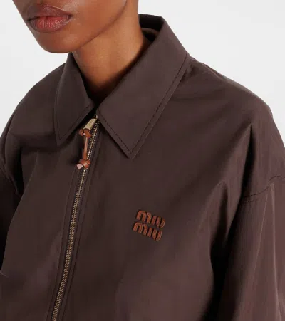Miu Miu Logo Cotton-blend Blouson